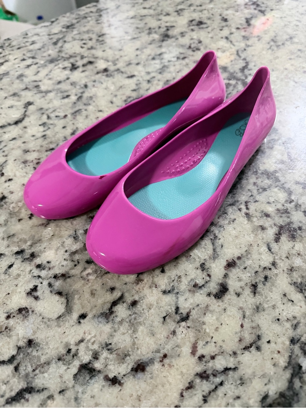 Glossy Pink Ballet Flats with Cushioned Insole